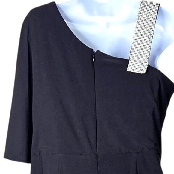 R&M Richards Asymmetrical Caplet Womens Jumpsuit with Rhinestone Strap Size 14 - Picture 4 of 8